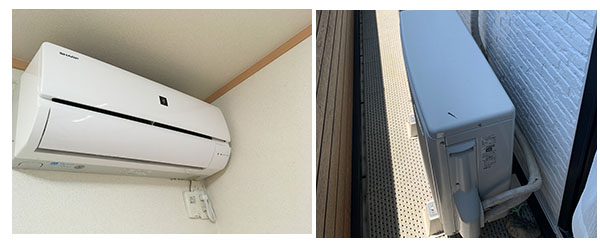 戸建て2階にて2.2kw中古エアコン取り付け